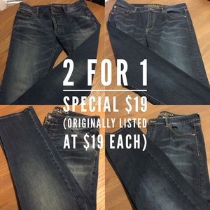 Americam Eagle Mens Jeans-Sz 36-2 pairs : 1 price!